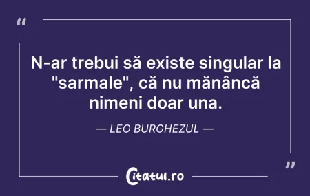 N-ar trebui să existe singular la "sarm...