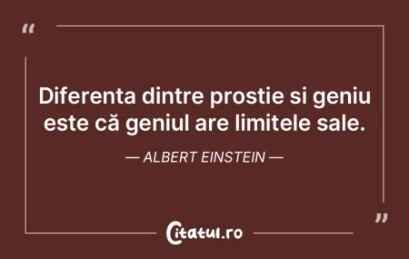 Diferența dintre prostie și geniu este...