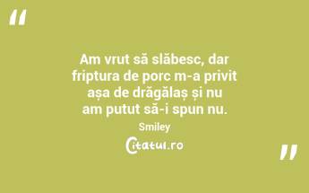 Am vrut să slăbesc, dar friptura de porc m-a privit așa de drăgălaș și nu am putut să-i spun nu. Smiley...