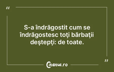 S-a îndrăgostit cum se îndrăgostesc ...