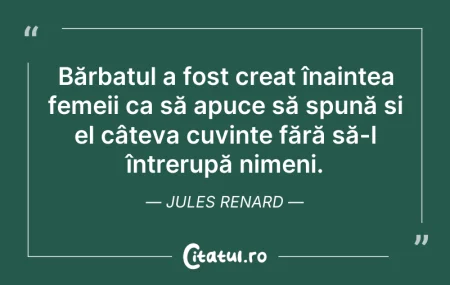 Bărbatul a fost creat înaintea femeii ...