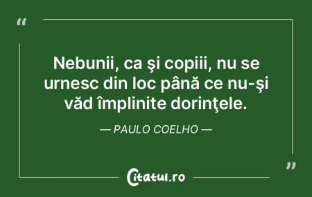  Nebunii, ca şi copiii, nu se urnesc di...