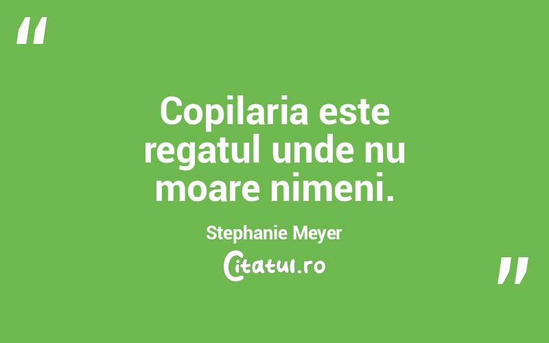 Copilaria este regatul unde nu moare nimeni. Stephanie Meyer