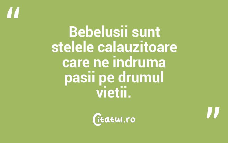 Bebelusii sunt stelele calauzitoare care ne indruma pasii pe drumul vietii. 