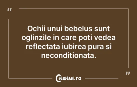 Ochii unui bebelus sunt oglinzile in car...