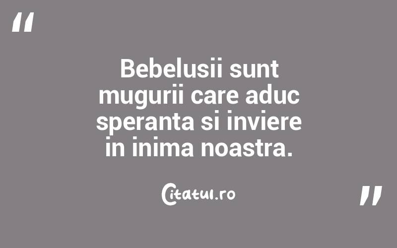 Bebelusii sunt mugurii care aduc speranta si inviere in inima noastra. 