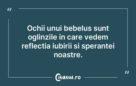 Ochii unui bebelus sunt oglinzile in car...