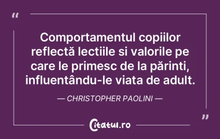 Comportamentul copiilor reflectă lecți...