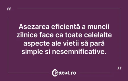 Așezarea eficientă a muncii zilnice fa...