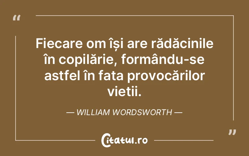 Citat William Wordsworth - citate copii