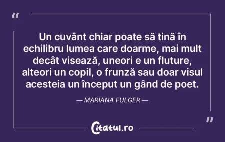 Un cuvânt chiar poate să țină în ec...