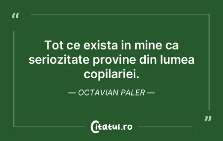 Tot ce exista in mine ca seriozitate pro...