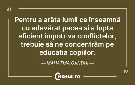 Pentru a arăta lumii ce înseamnă cu a...