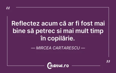 Reflectez acum că ar fi fost mai bine s...