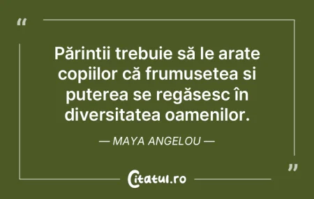 Părinții trebuie să le arate copiilor...