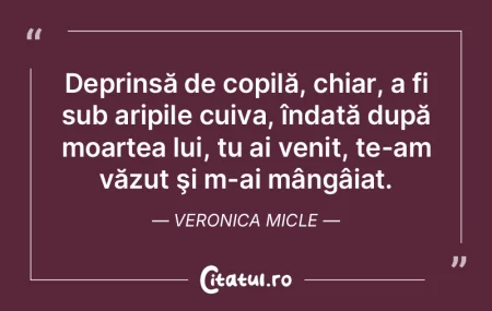 Deprinsă de copilă, chiar, a fi sub ar...