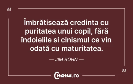 Îmbrățișează credința cu puritatea...