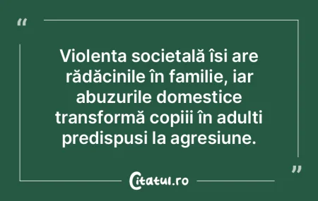 Violența societală își are rădăcin...