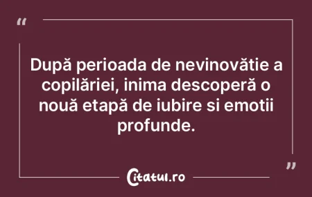 După perioada de nevinovăție a copil�...