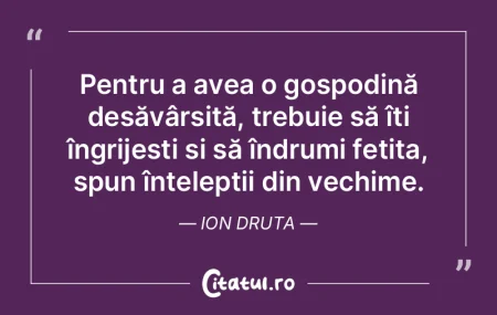 Pentru a avea o gospodină desăvârșit...