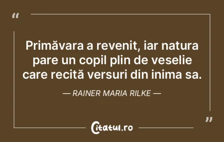 Primăvara a revenit, iar natura pare un...