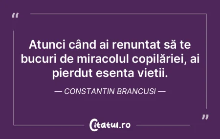 Atunci când ai renunțat să te bucuri ...