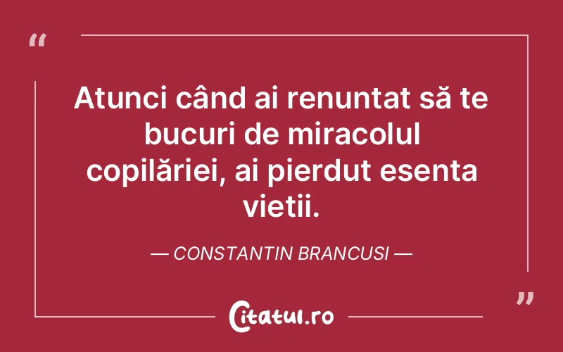 Citat Constantin Brancusi - citate copii