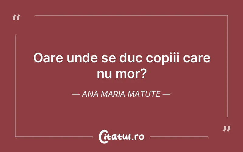 Citat Ana Maria Matute - citate copii
