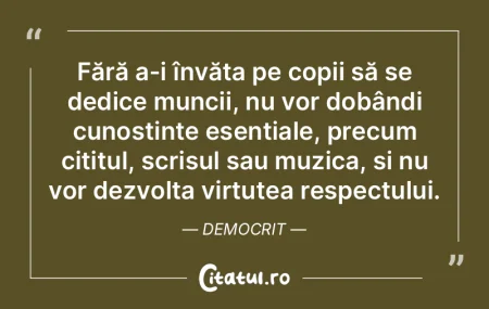 Fără a-i învăța pe copii să se ded...