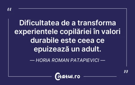 Dificultatea de a transforma experiențe...