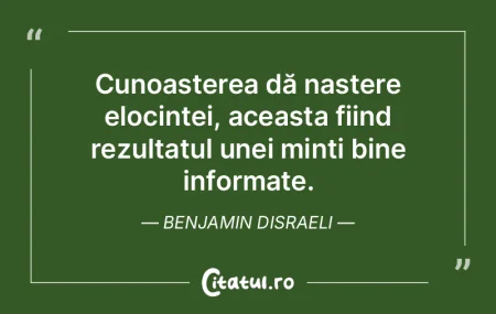 Cunoașterea dă naștere elocinței, ac...
