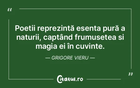 Poeții reprezintă esența pură a natu...