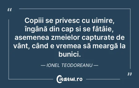 Copiii se privesc cu uimire, îngână d...