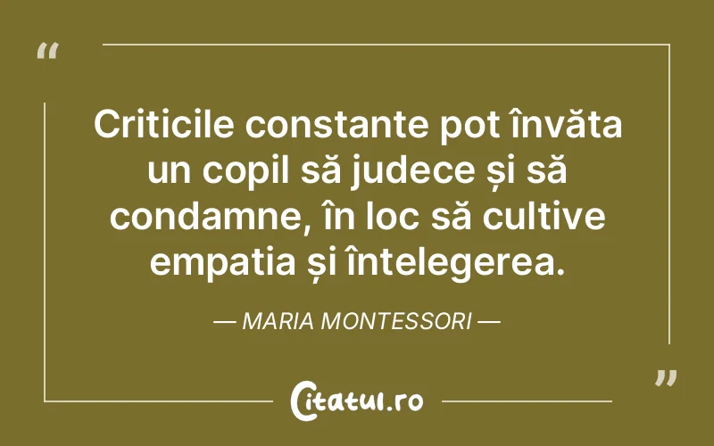 Citat Maria Montessori - citate copii