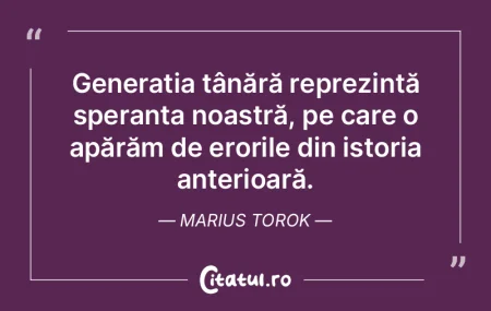 Generația tânără reprezintă speran�...