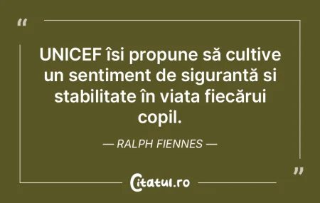 UNICEF își propune să cultive un sent...