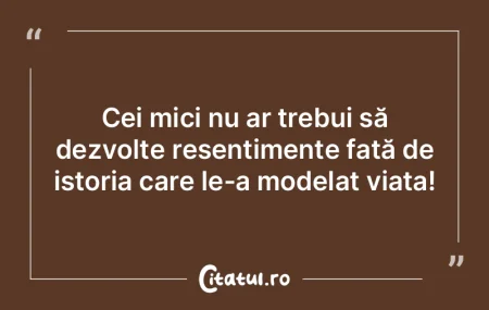 Cei mici nu ar trebui să dezvolte resen...