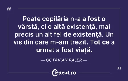 Poate copilăria n-a a fost o vârstă, ... Poate copilăria n-a a fost o vârstă, ...