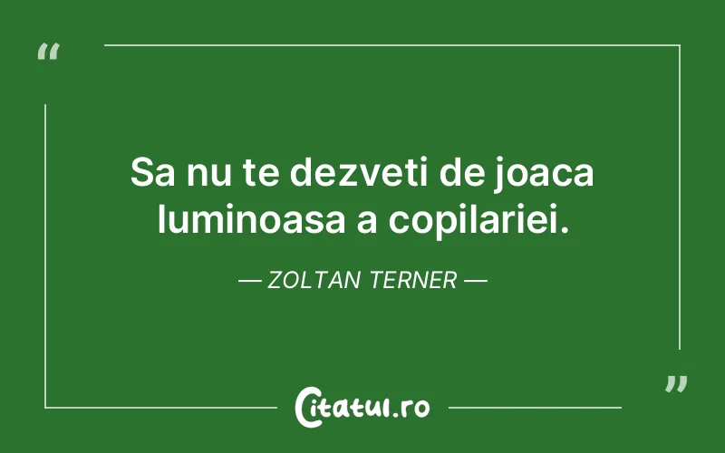 Citat Zoltan Terner - citate copii