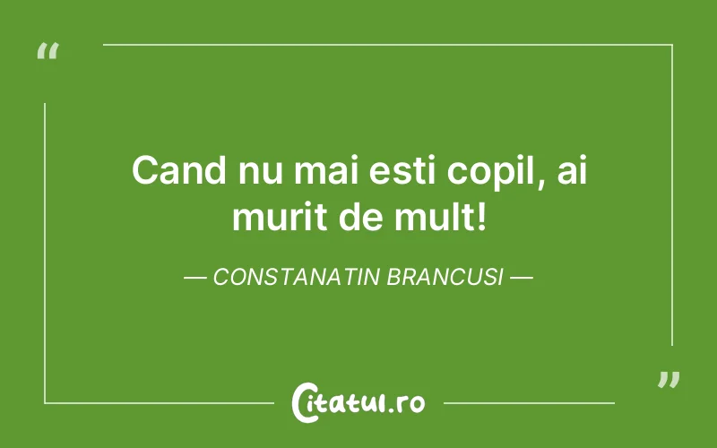 Citat Constanatin Brancusi - citate copii