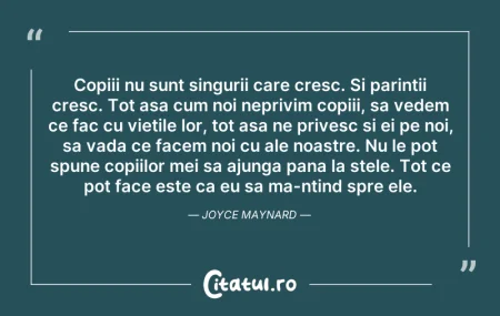 Copiii nu sunt singurii care cresc. Si p...