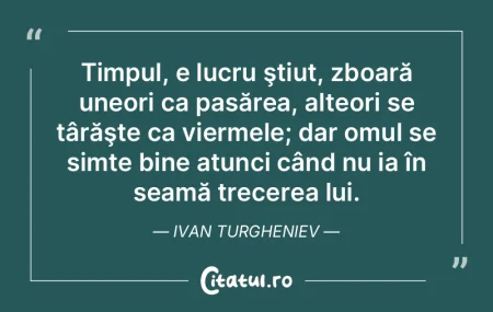Timpul, e lucru ştiut, zboară uneori c...