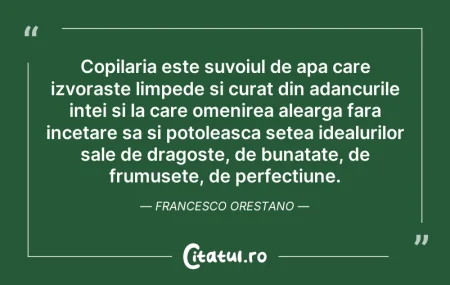 Copilaria este suvoiul de apa care izvor...