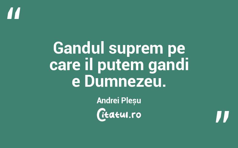 Gandul suprem pe care il putem gandi e Dumnezeu. Andrei Pleșu