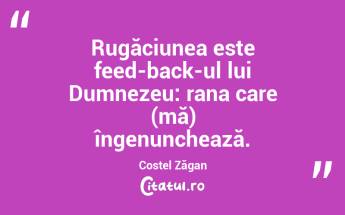 Rugăciunea este feed-back-ul lui Dumnezeu: rana care (mă) îngenunchează. Costel Zăgan...