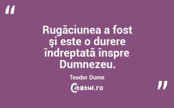 Rugăciunea a fost şi este o durere îndreptată înspre Dumnezeu. Teodor Dume...