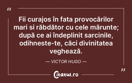 Fii curajos în fața provocărilor mari... Fii curajos în fața provocărilor mari...