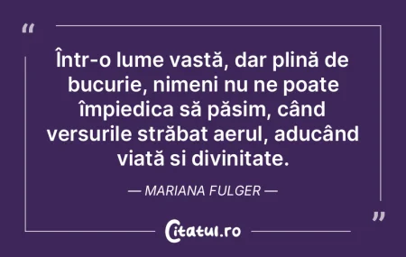 Într-o lume vastă, dar plină de bucur... Într-o lume vastă, dar plină de bucur...