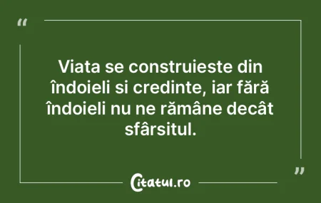 Viața se construiește din îndoieli ș... Viața se construiește din îndoieli ș...