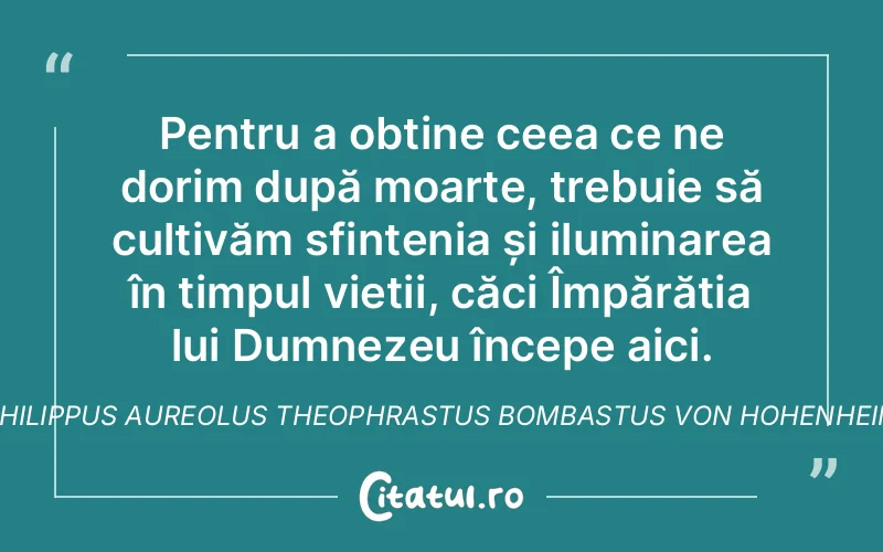 Citat Philippus Aureolus Theophrastus Bomba - citate crestine